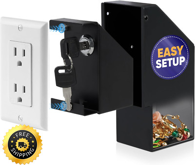 Wall Outlet Hidden Safe Electric Socket Lock Box Money Cash Jewelry Storage Home