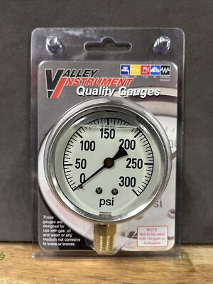 #ad Valley Instrument Glycerin Filled Gauge 0 300 PSI Part Number 53702 Pressure $15.00