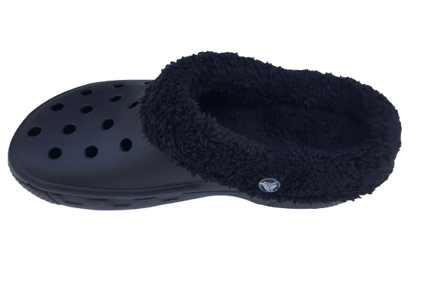 black crocs with fur