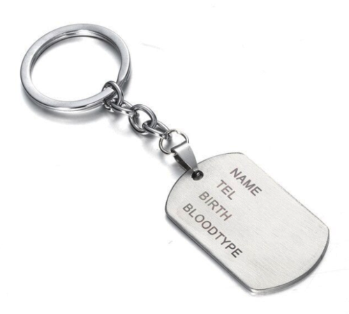 Keychain Steel Man Woman Military Tag Custom Engraving - Picture 1 of 1