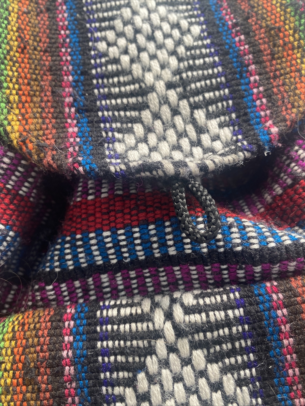 Mexican Blanket Mini Backpack Drawstring Outside … - image 5