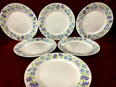 Corelle Star Flowers Set Of 6 Dinner Plates 10 1/4'' USA