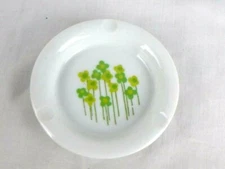 Vtg Mid Century MOD Daisy Trinket Dish Ashtray Yellow Green 4"