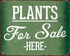 PLANTS FOR SALE GARDEN CENTRE ALLOTMENT, GREENHOUSE FLOWERS METAL TIN SIGN 1751