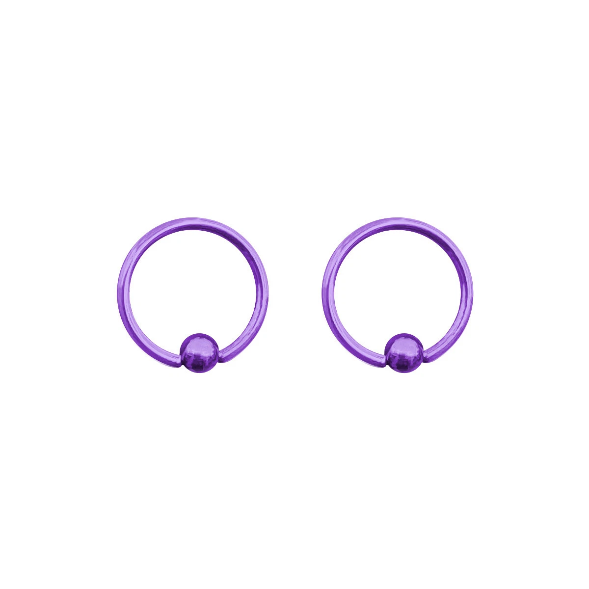 Captive Bead Ring 14 Gauge 1.6mm Surgical Steel PVD 1/2” 12mm 4mm Ball 12 Pack