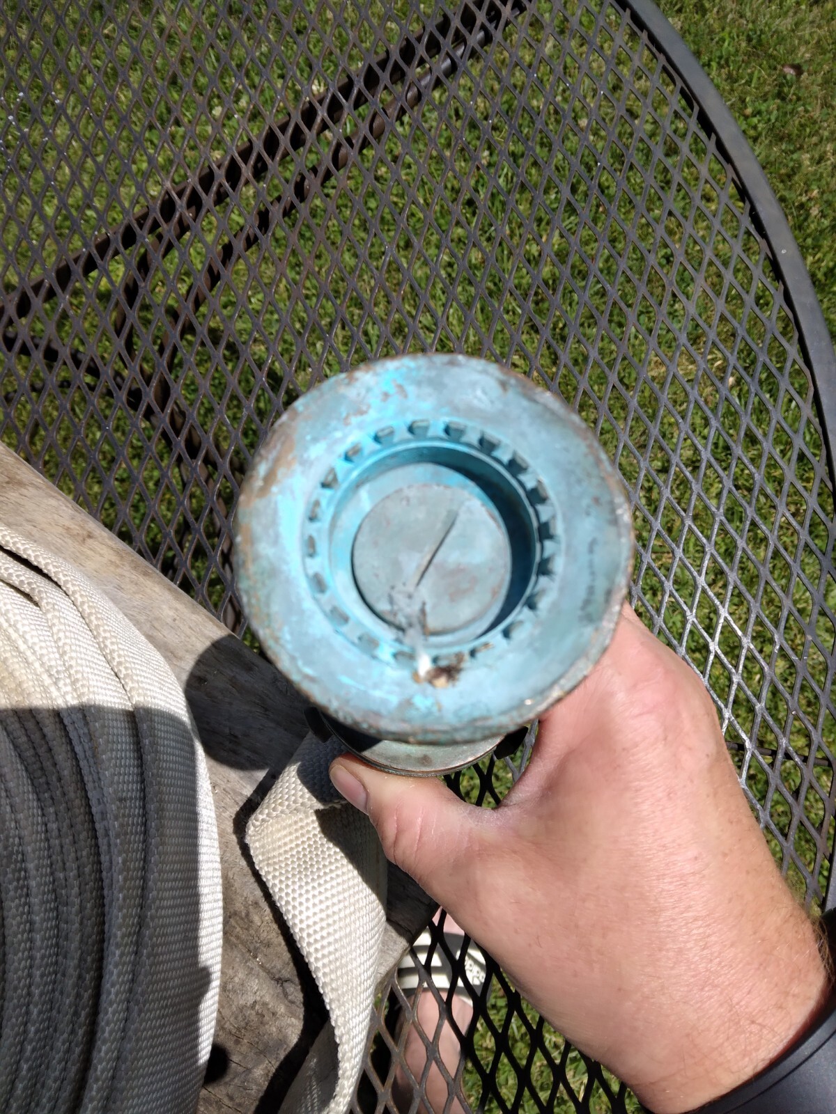 Vintage WD Allen Co.75 ft Firehose and Brass Nozzle