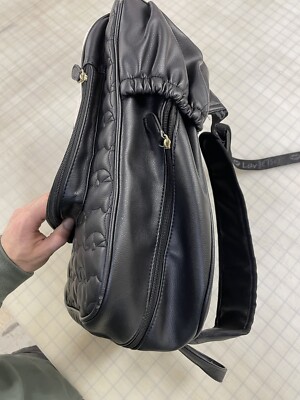 NEW WT Betsey Johnson Large Quilted Cat Face Backpack Black  display picture 3