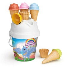 Magic Unicorn Plastic Beach Toy Sand Garden Set Outdoor Spade & Moulds Bucket