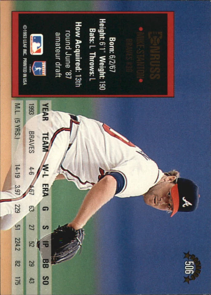 1994 Donruss #506 Mike Stanton - NM - Image 2 of 2
