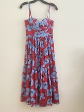 NWT Carolina Herrera Size 2 Bustier Dress Floral Print Spaghetti Strap Aline