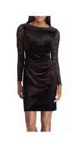New With Tag Women’s Chaps Velvet And Lace Sheath Dress Size 8 Party Holiday