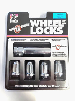 Gorilla Small Diameter Tuner Wheel Locks Chrome 12mm x 1.50 Thread Size 21631SD