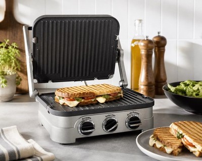 Cuisinart Griddler CGR-4NC Panini Press Grill & Griddle 5-in-1 Stainless Steel