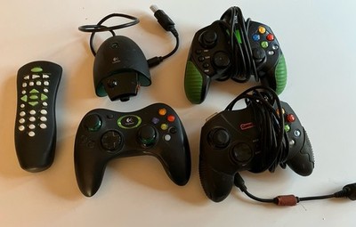 Original Vintage Xbox accessories lot: 3 Controllers, 1 Remote. Working!