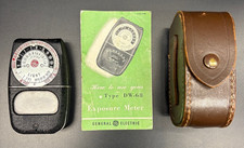 Vintage GE Exposure Meter w/ Leather Case and Instruction Booklet