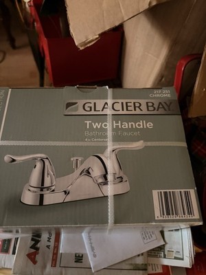 Glacier Bay Constructor 4''  Double Handle Bathroom Faucet Chrome NEW SEALED