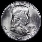 1948 (D) Franklin Silver Half Dollar 50C - Denver Mint - BU Uncirculated - #1261