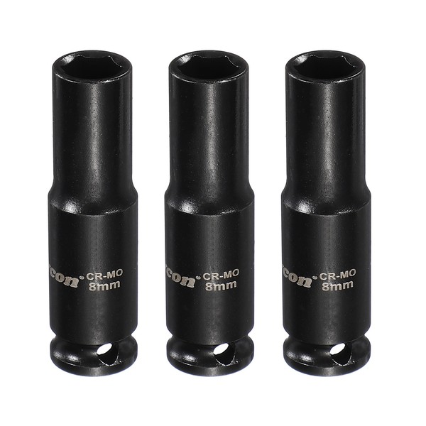 3-Teiliger Satz 6-Kant SteckschlüSsel FüR CR-MO, 1/4 Zoll Antrieb, 8Mm Metrisch-image