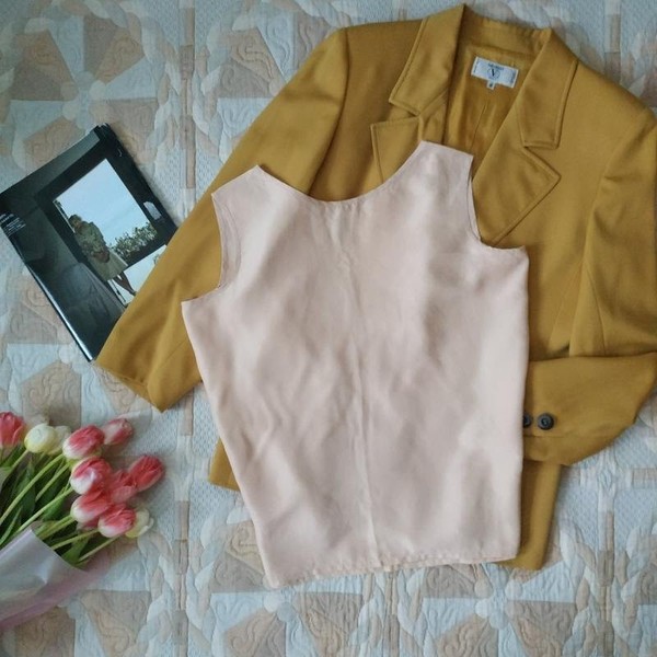 Women Peter Hahn Shirt Peach Silk 40 / L / 48