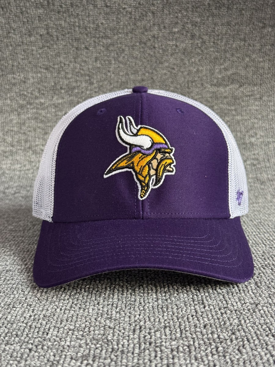 '47 Brand Minnesota Vikings NFL Trucker Hat Purple White Mesh Cap