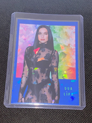 Dua Lipa Sexy Custom Blue Holofoil Refractor Holographic Trading Card