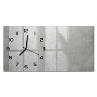 Glasuhr Glas-Wanduhr Ohne TickgeräUsche Graue Wand Schwarze Zeiger 60X30 Cm