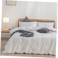 Duvet Cover Set 100 Twin/Twin XL 68" x 90" Bright White No Comforter 