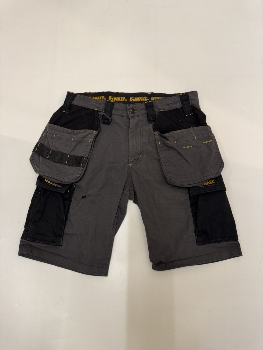 Dewalt Stretchy Work Shorts Size 32 Holster Pockets Grey Workwear WM9