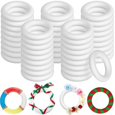 24 Pcs 5.8 Inch Foam Wreath Forms for Crafts Foam Circles Ring Small Wreath P...