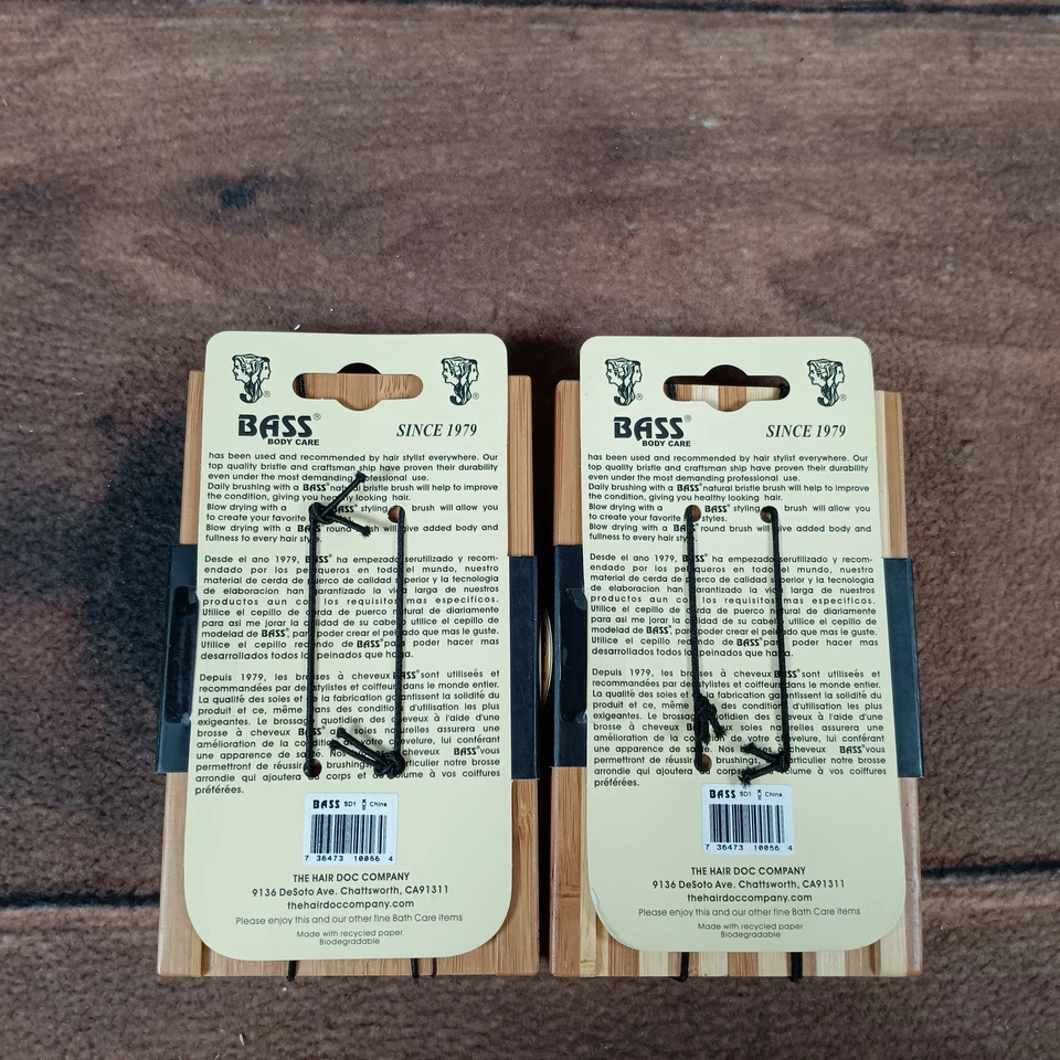 Escova de Cabelo BASS Natural Cerdas SD1 Profissional Ecológica Sustentável - Imagem 2 de 2