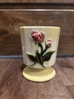 Vintage Hull USA #43 Yellow Pottery Planter With Rose