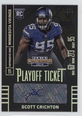 2014 Contenders Playoff Ticket Scott Crichton (Sec Row Seat) Rookie Auto RC 0f8