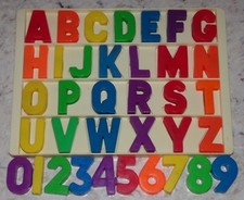 Fisher-Price 26 Magnetic Letters Alphabet A-Z  Numbers 0123456789 School Desk