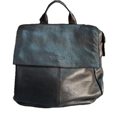 American Leather Co Black 100 %  Soft Leather Backpack Purse Medium