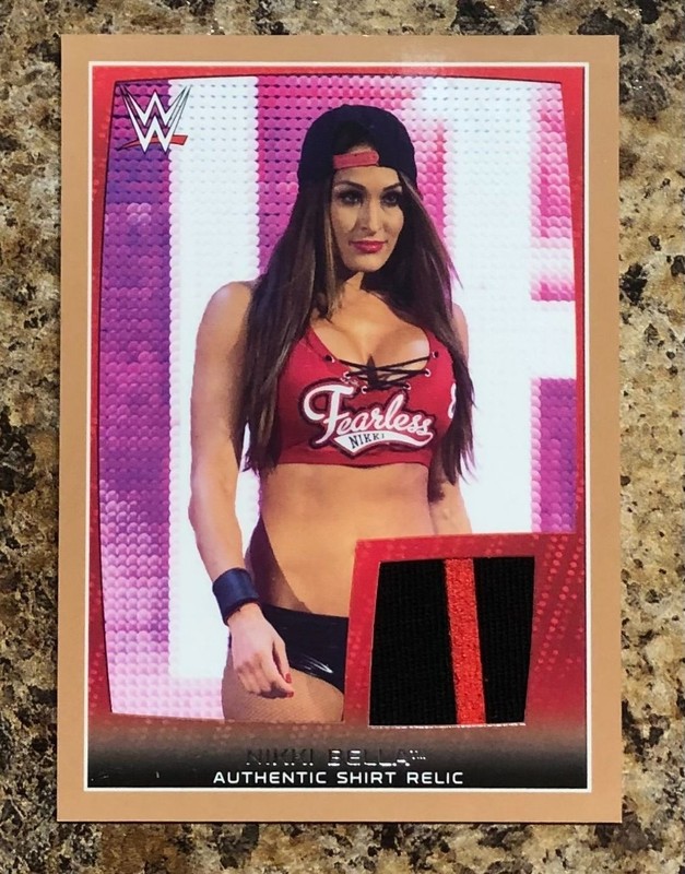 2015 Topps WWE Nikki Bella Event Worn Skirt Relic Patch GOLD Short Print 07/10
