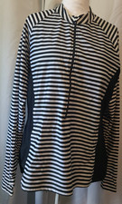 Coolibar Escalante Zip Rash Guard Womens XXL / Black Stripe Long Sleeve UPF 50