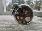 Jar Of Old Coins Gold Silver Wheat Indian Collection Rare Morgan Peace Dollar