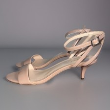 Women Nude Patent Leather Ankle Strap Pump Heels Fashion 10M