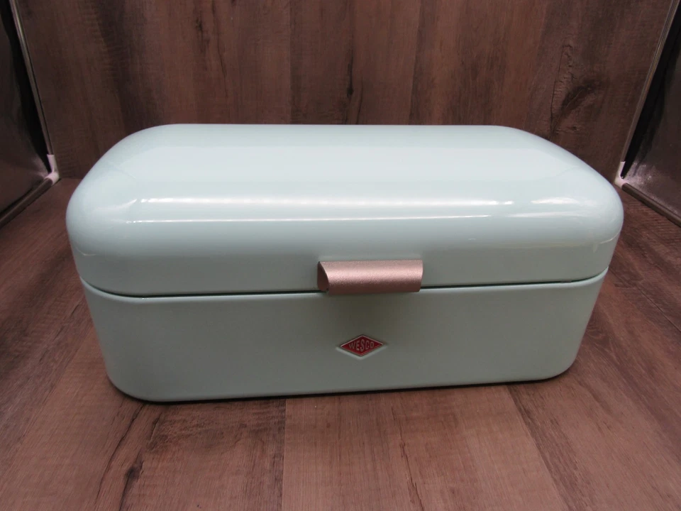Wesco NUEVO Caja de Pan Grandy Retro Caja de Pan de Acero VERDE COMO NUEVO 16.25" x 8.25" x 6.5" Foto 2 de 4