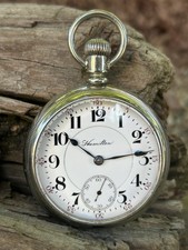 1903 Hamilton Grade 940 Railroad Pocket Watch 21J 18S Runs Well, Fahys Case