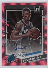 2023 Donruss Rated Rookie Holo Pink Laser Signatures Sir'Jabari Rice Auto 0rd2