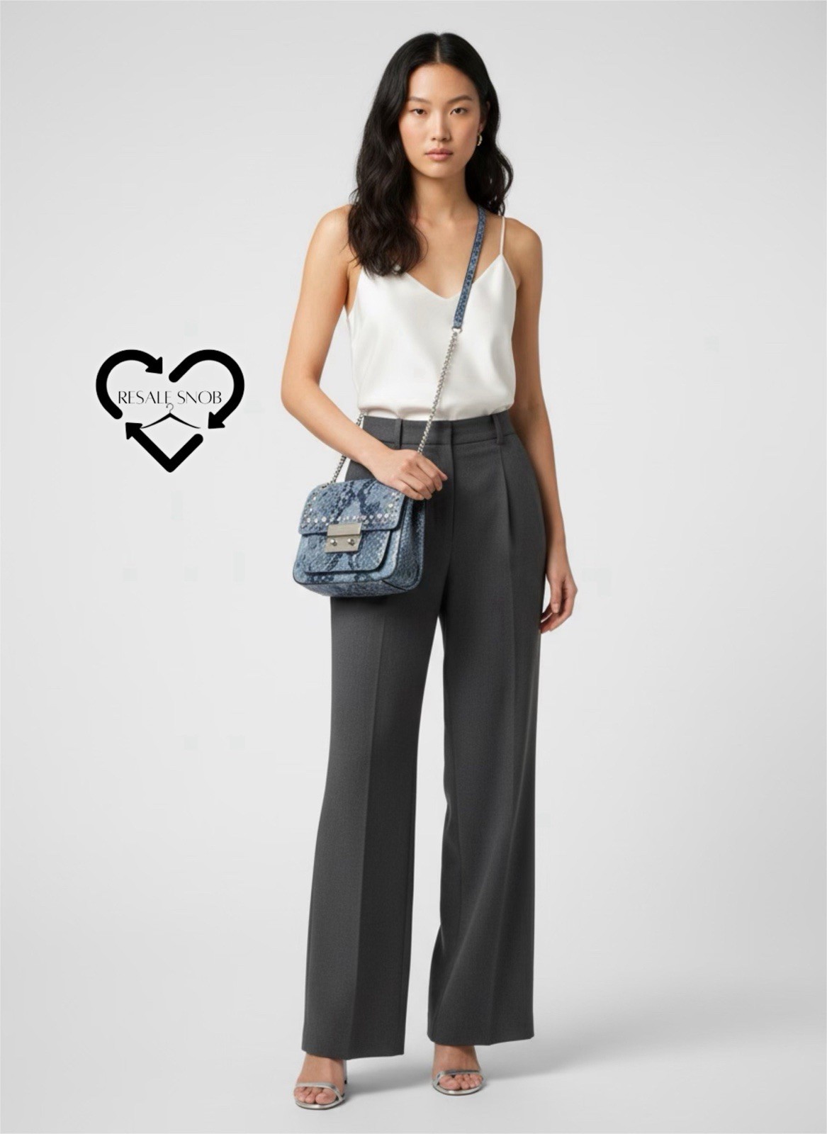 MICHAEL KORS Blue Python Sloan Shoulder/Crossbody… - image 1