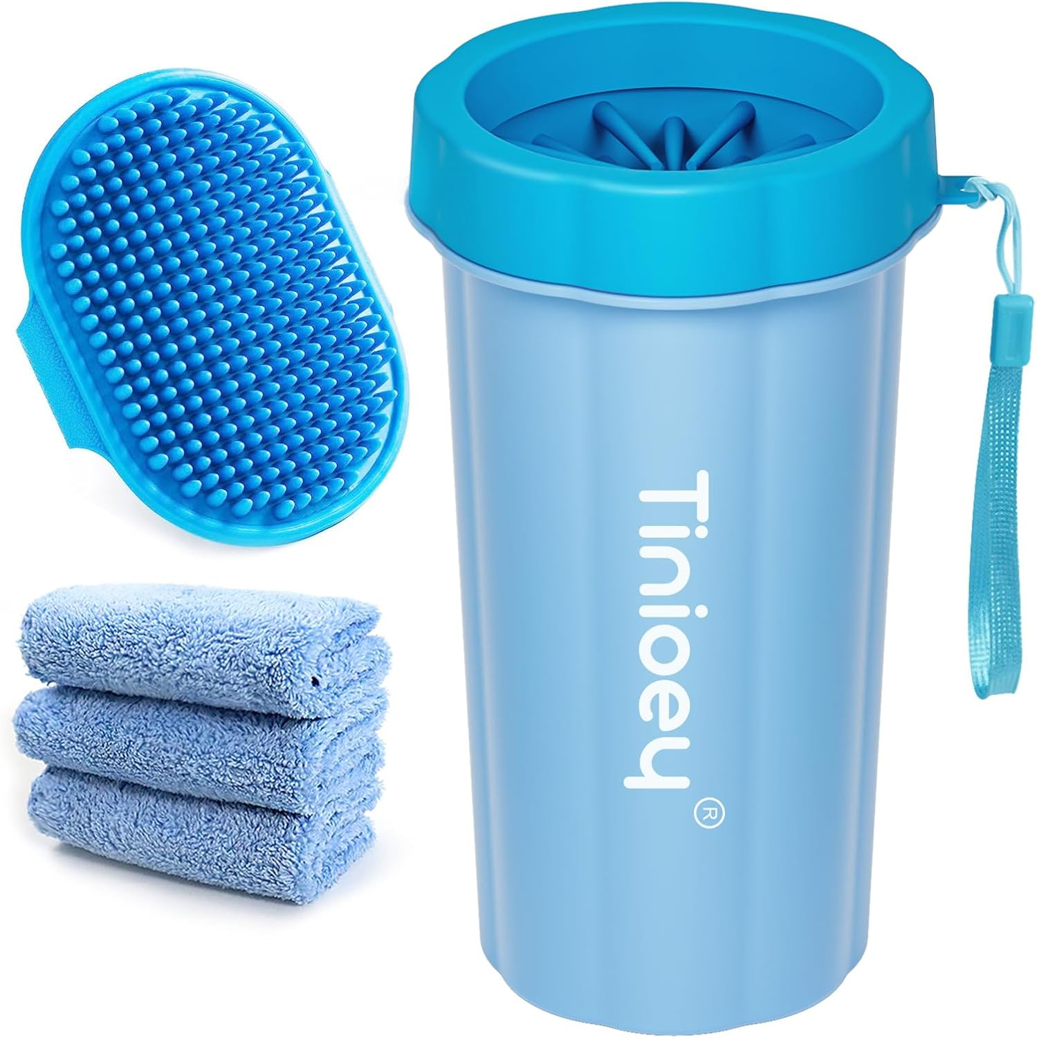 Large Dog Paw Cleaner (With 3 Absorbent Towels & Bath Brush), Dog Paw Washer, Pe