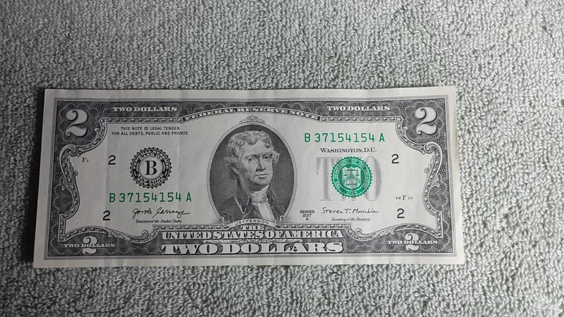 $2 Repeater *154 FRN 2017A B 37154154 A