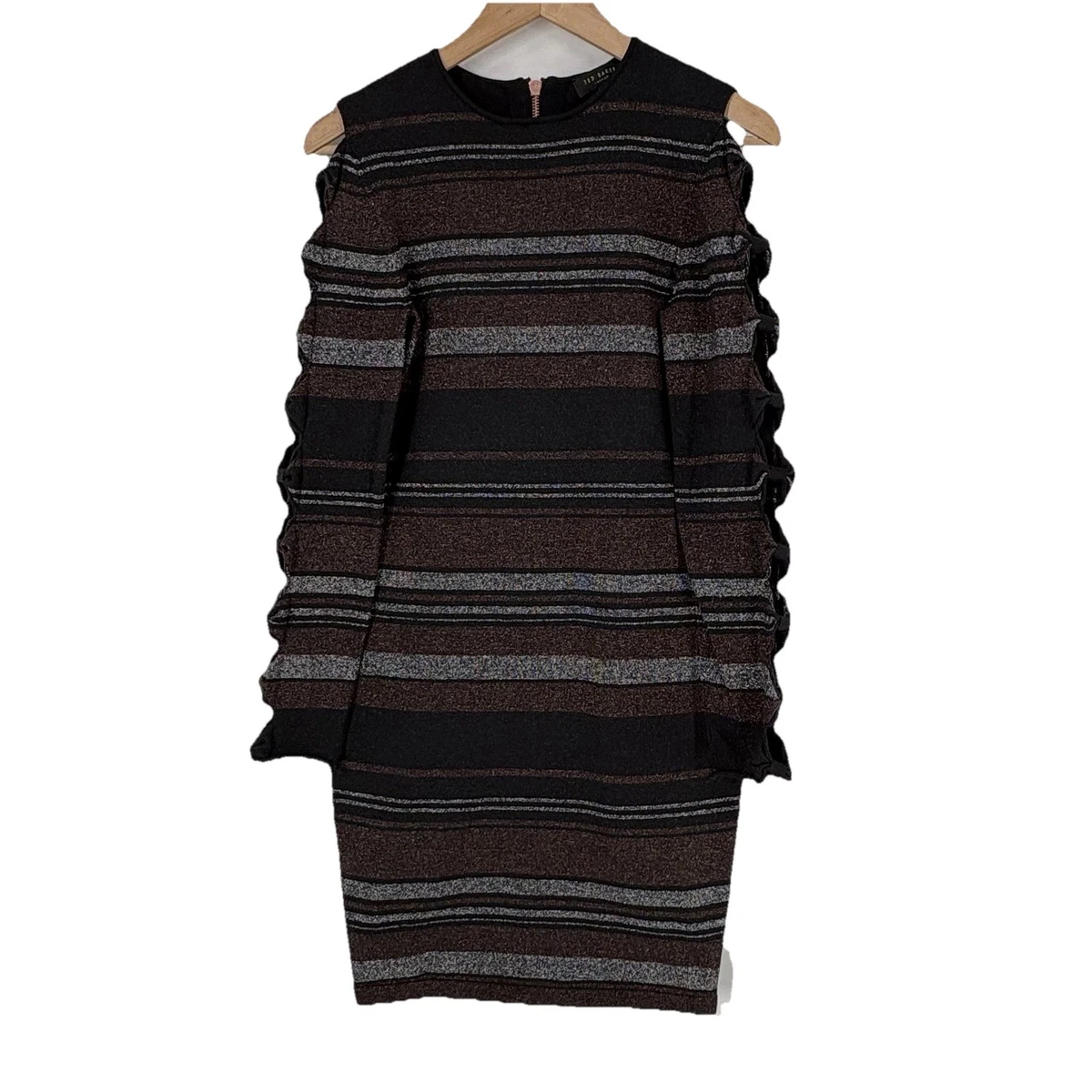 roll neck knit dress Fluffy Knitted Roll Neck Jumper Dress Cream main image 1