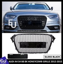 FOR AUDI A4 S4 B8 8K 12-16 RS STYLE GRILLE GRILL GLOSS HONEYCOMB RADIATOR BUMPER