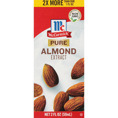 McCormick No Artificial Flavors Pure Almond Extract, 2.0 fl oz Box FREE SHIPPING
