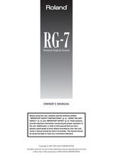 Roland RG-7 — Owners Manual User Guide Instructions — 120 Pages — USA Made