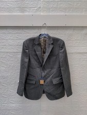 New Charles Tyrwhitt Dark Grey Herringbone Wool Texture Slim Fit Jacket Sz 42R