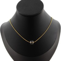 Steine Und MinéRaux. Halskette 1 Perle Quarz 8 Mm Kette Stahl Golden Edelstahl